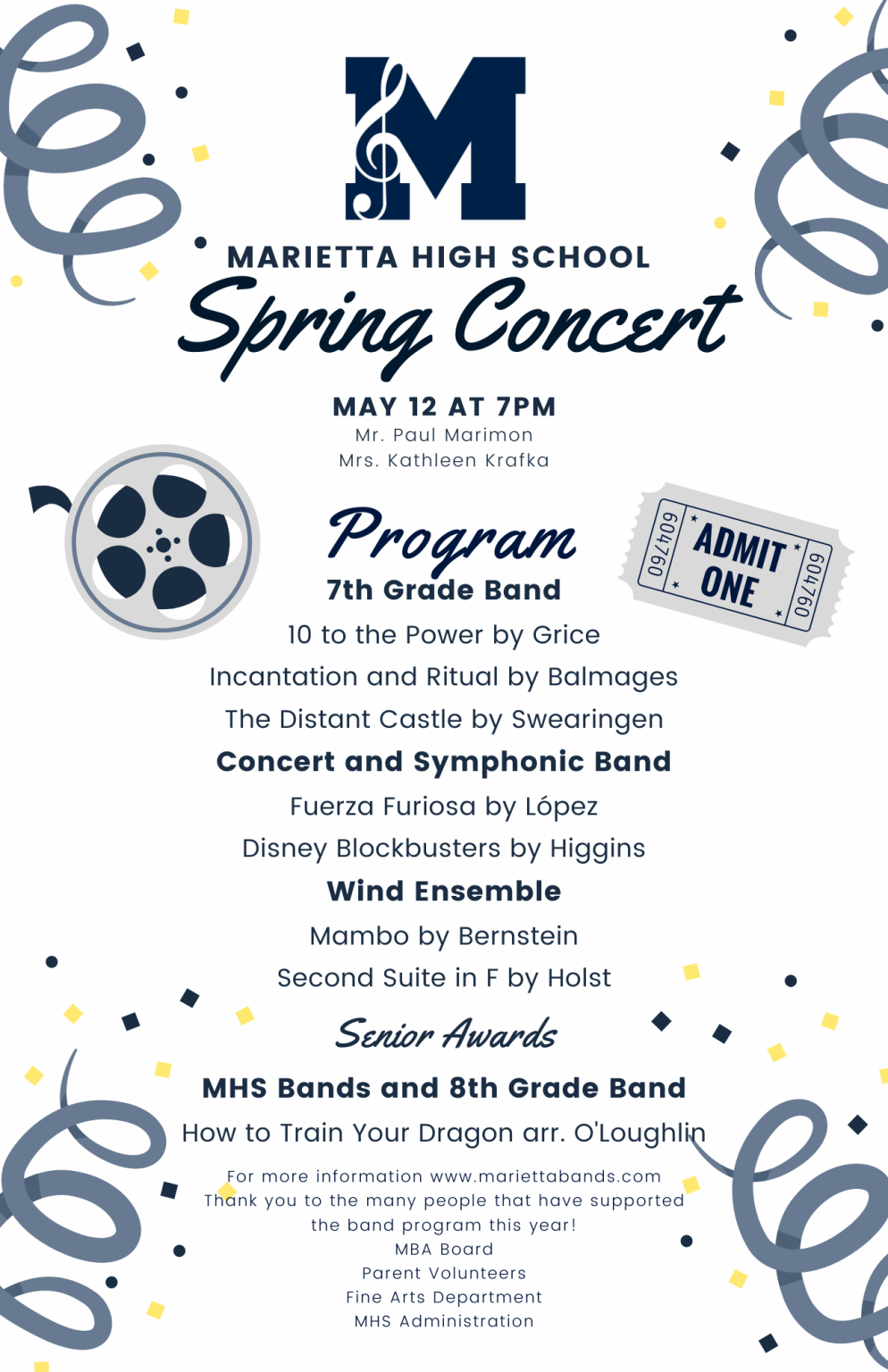 Concert Program | The Marietta Band